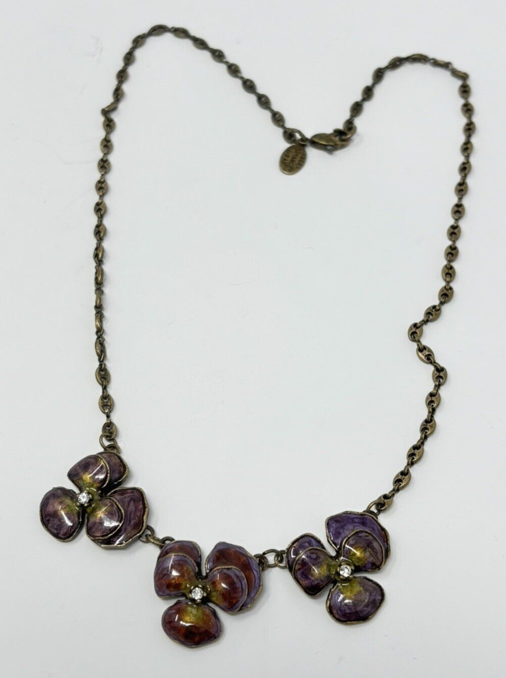 Sweet Romance Pansy Flower Necklace Choker Victorian Revival Vintage Style