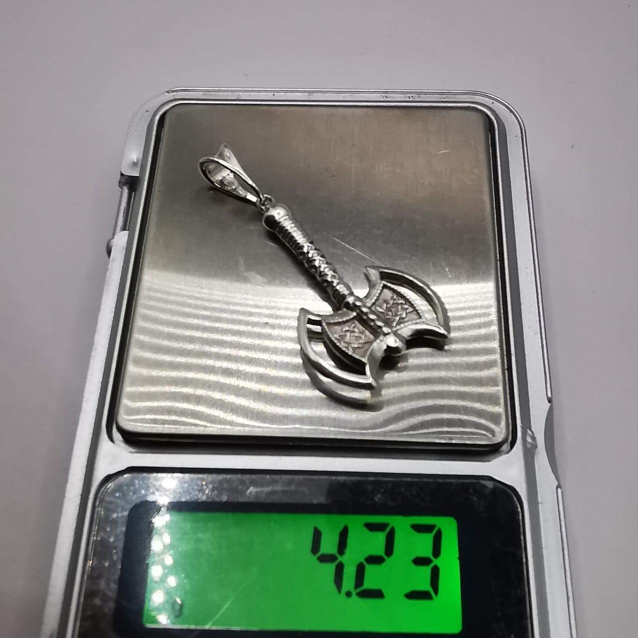 Vintage 925 Sterling Silver Perun’s Axe Pendant – Handmade, 4.23g