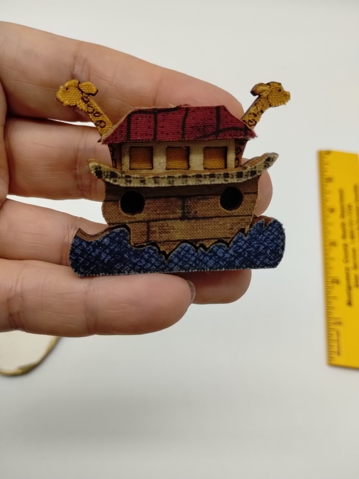 Set Of 2 Vintage 1980s Handmade Noah’s Ark Brooch Pins
