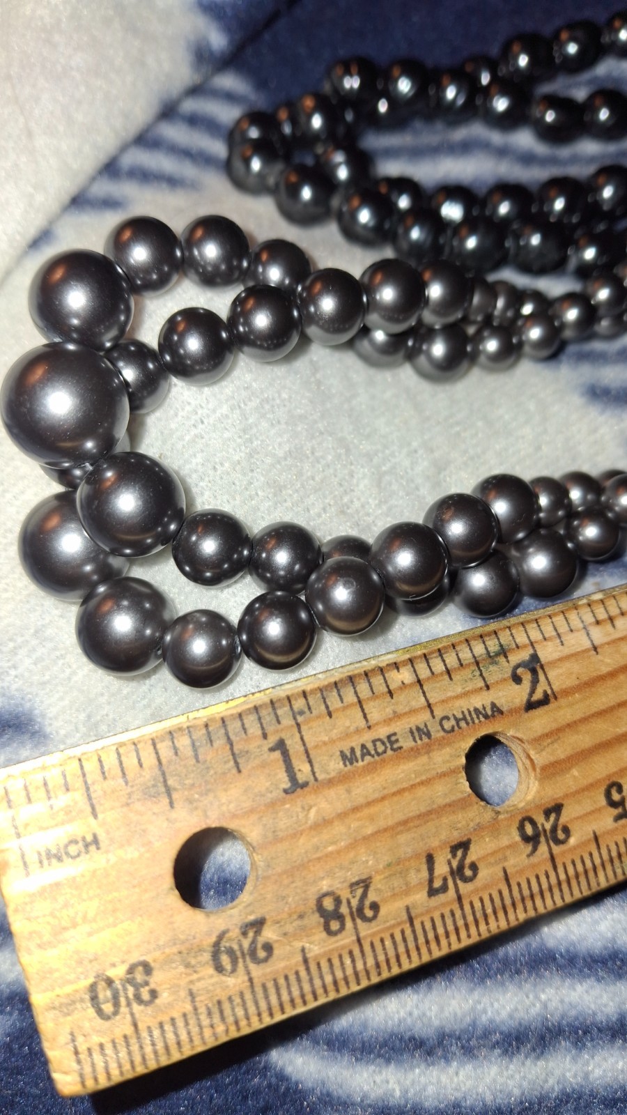 2 Vintage Strands Faux Pearls beads 1-rmn 1-unsigned 16in and 28 approx silvert