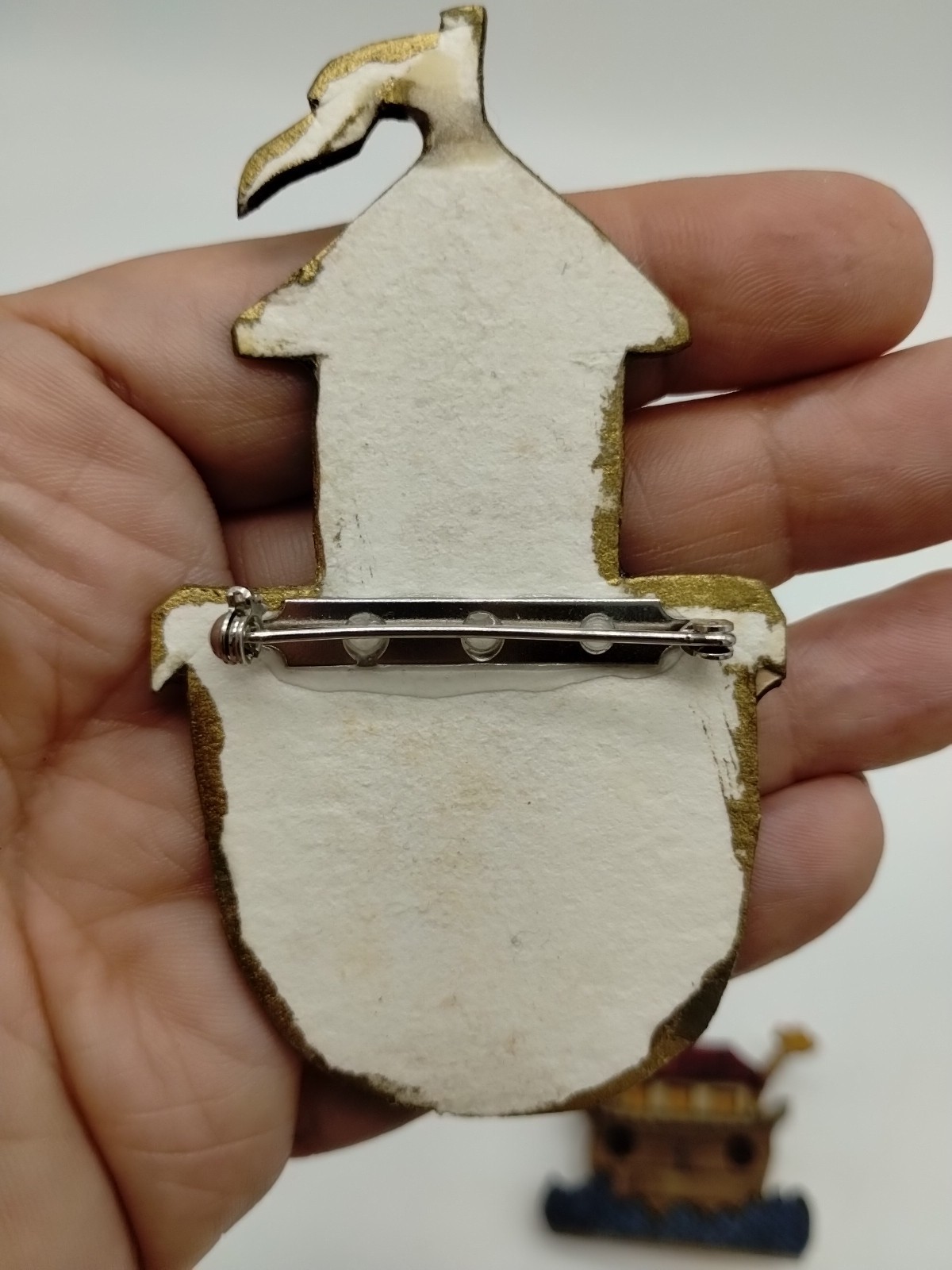 Set Of 2 Vintage 1980s Handmade Noah’s Ark Brooch Pins