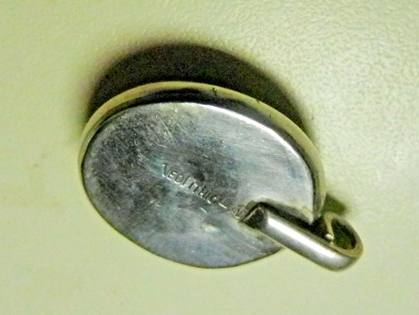 Neolithic SIGNED Sterling Silver Mother of Pearl Oval Shadow Box Pendant 1970’s