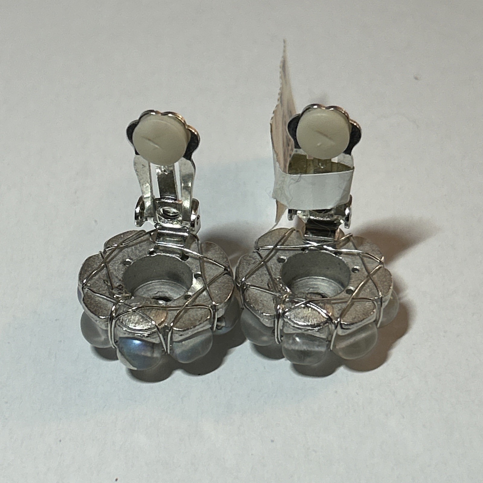 Henri Bendel Clip On Earrings Wire Wrapped Beads And Crystals With Tag