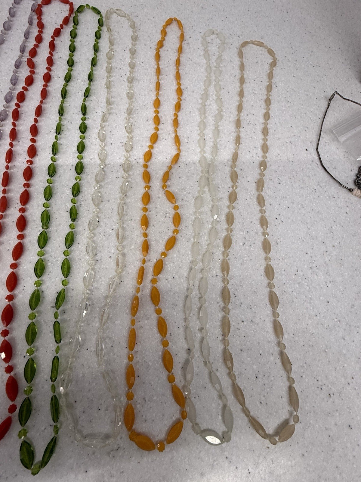 Vintage Lucite Acrylic Faceted Crystal Beaded Necklace Lot of 13 Multi Colors
