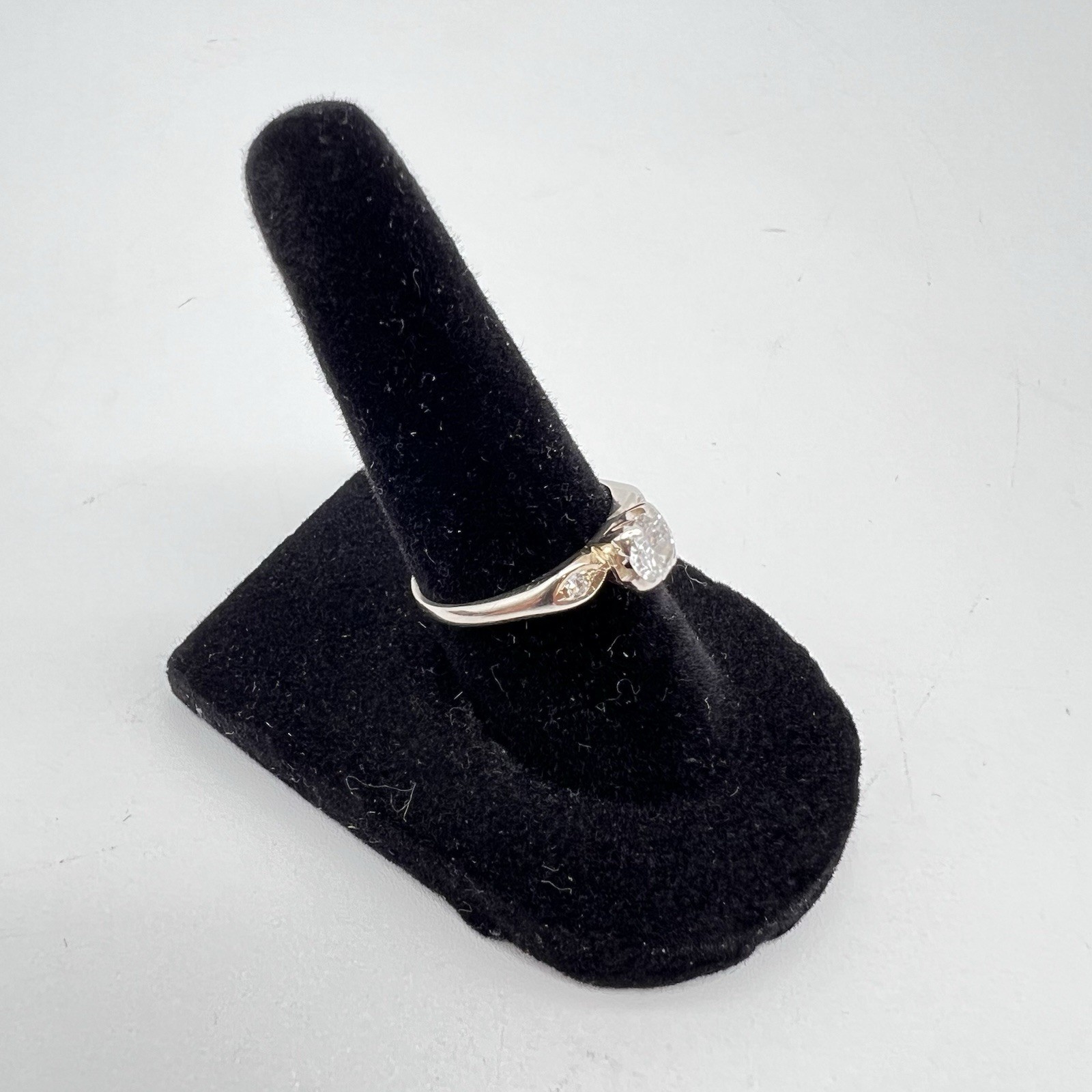 Vtg 14k White Gold 6.75 Ring Old European Cut Diamond 0.5ct H Color SI2 Clarity