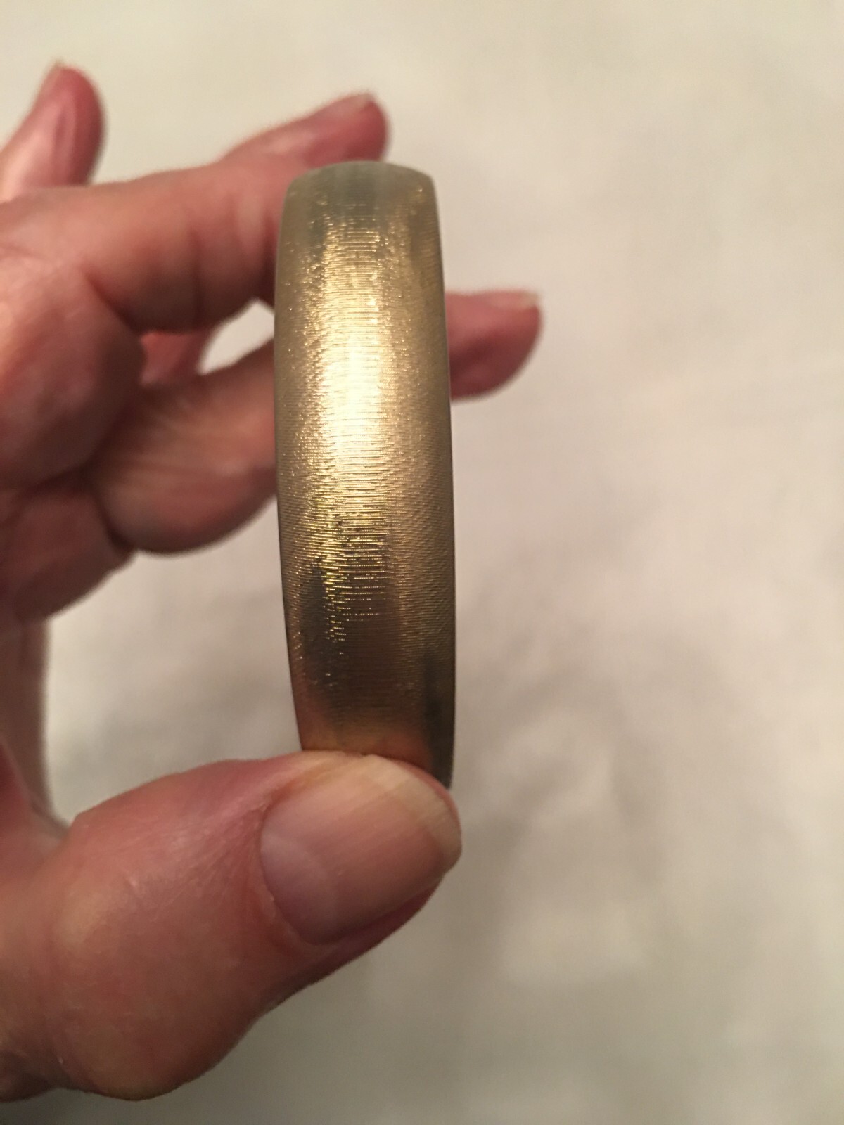 Vtg. Monet Brushed Gold Tone Heavy Bangle Bracelet Approximately 1/2 Inch Wide