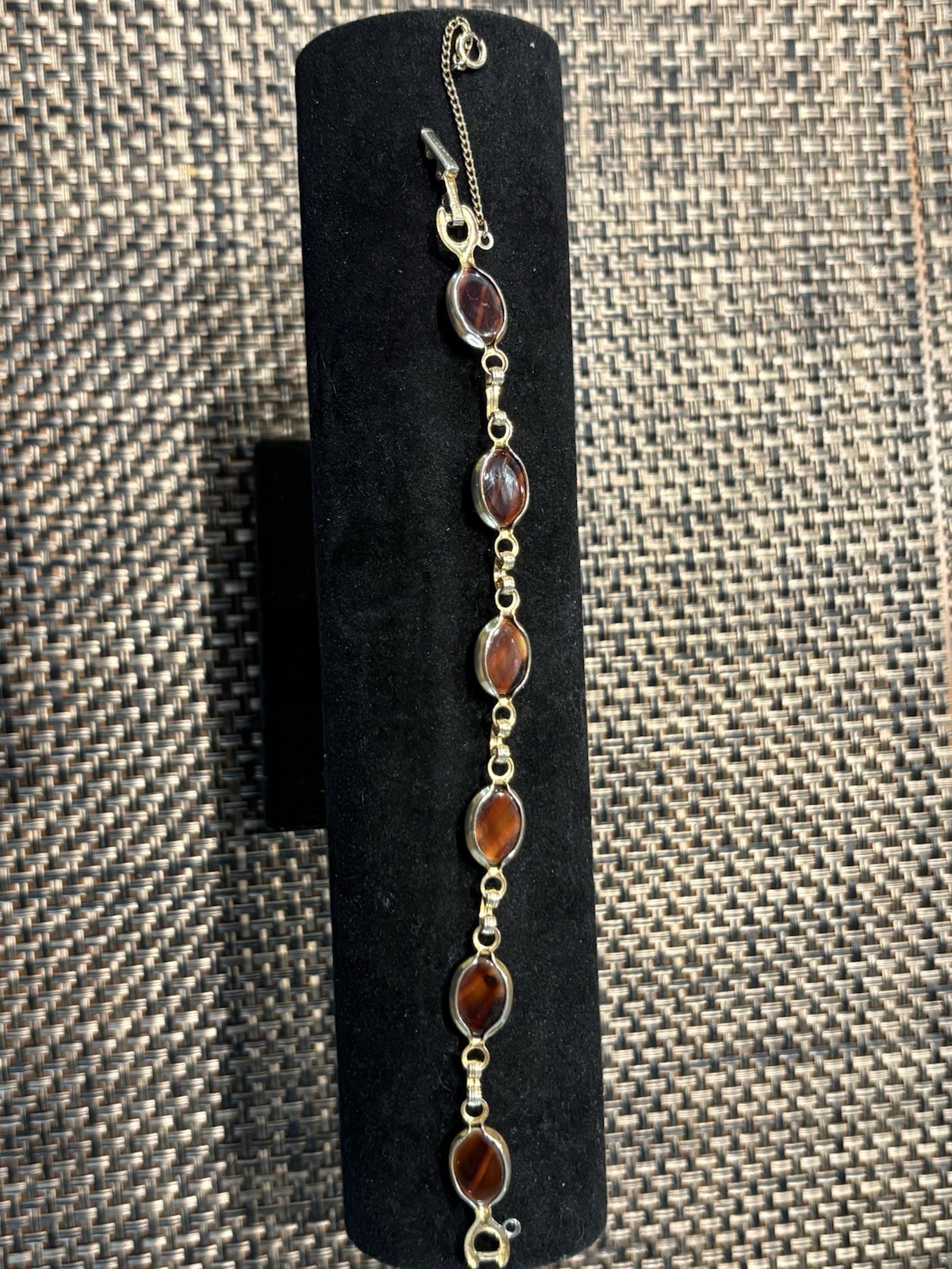 Classic Vintage “Sarah Coventry” Gold Tone with Tigers Eye Stones Bracelet