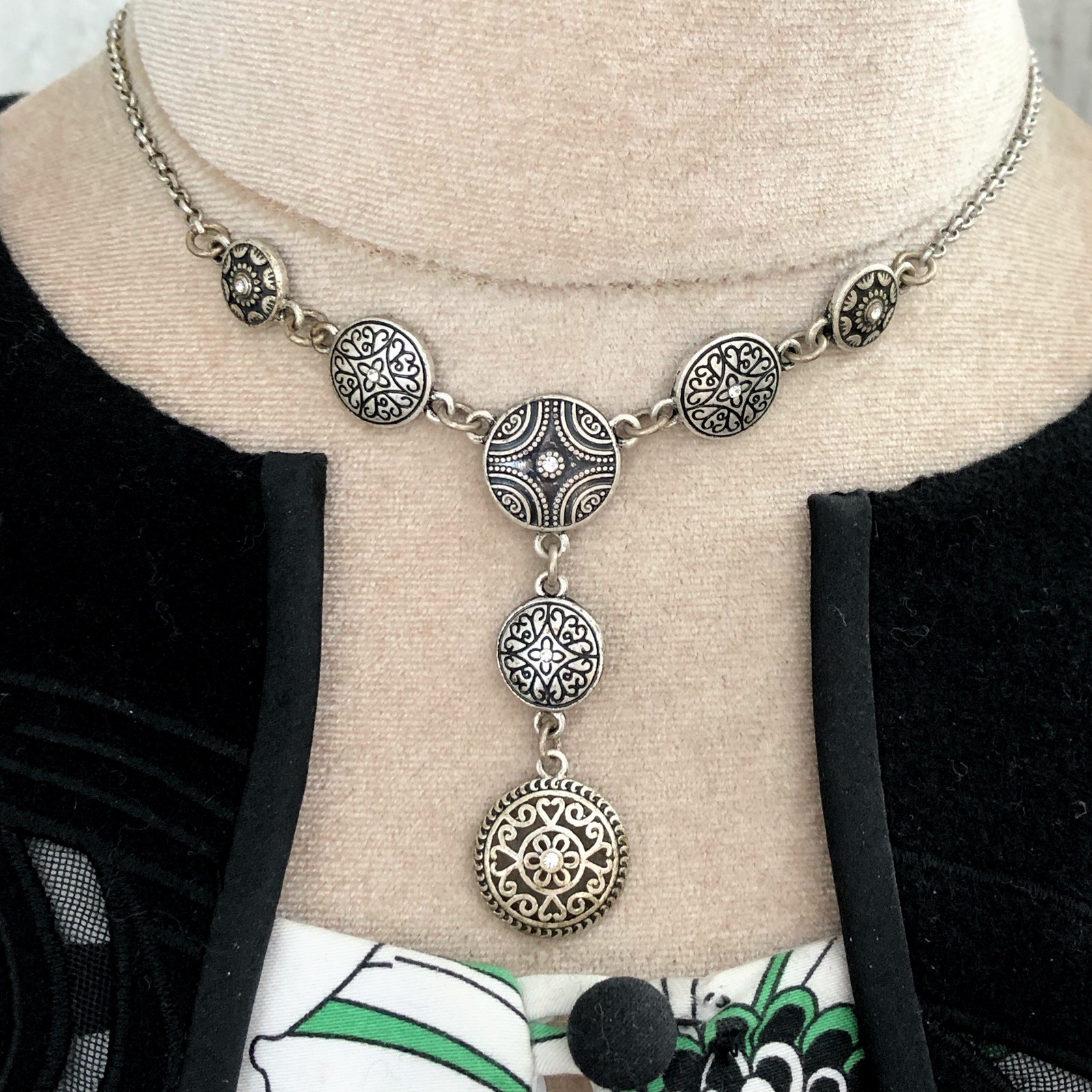 Layered Fringe Y Drop Necklaces Bold Boho Southwestern Style Signed Jewelry