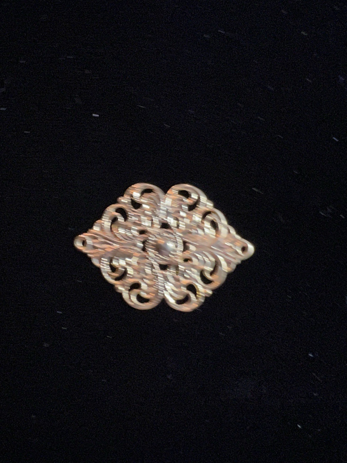 Vintage Filigree 22K Gold Plated Brass Stamping for Jewelry/Craft/Decoration NOS