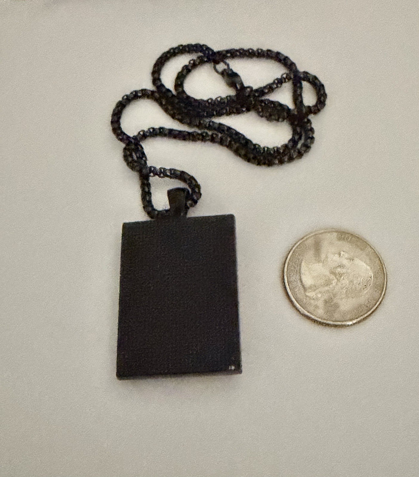 Art Deco Upcycled Bohemian Molded Coral Flowers Glass Black Rim Pendant Necklace
