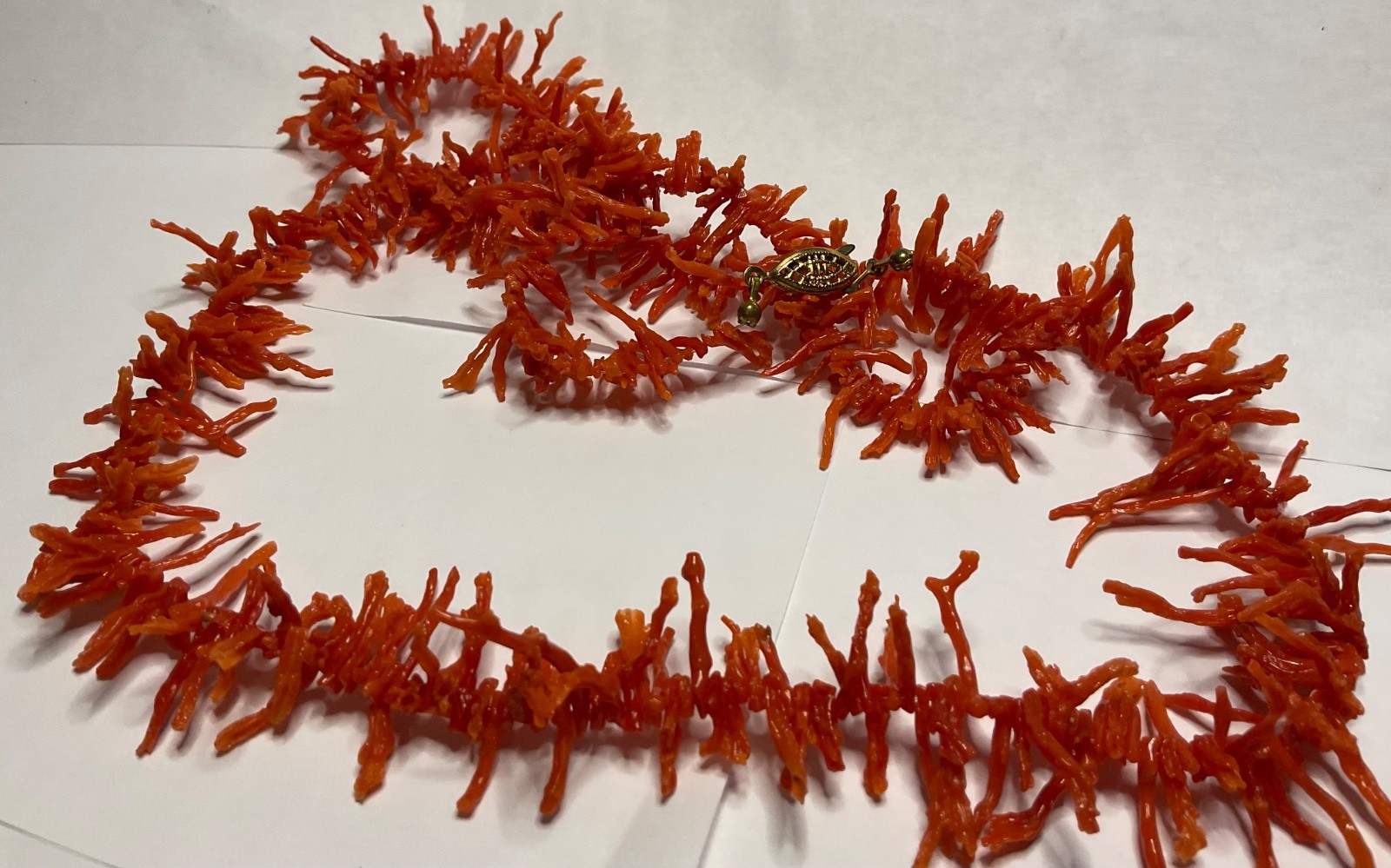 Vintage Branch/TWIG NATURAL Red Coral Necklace 28”Mediterranean Sea Italian Boho