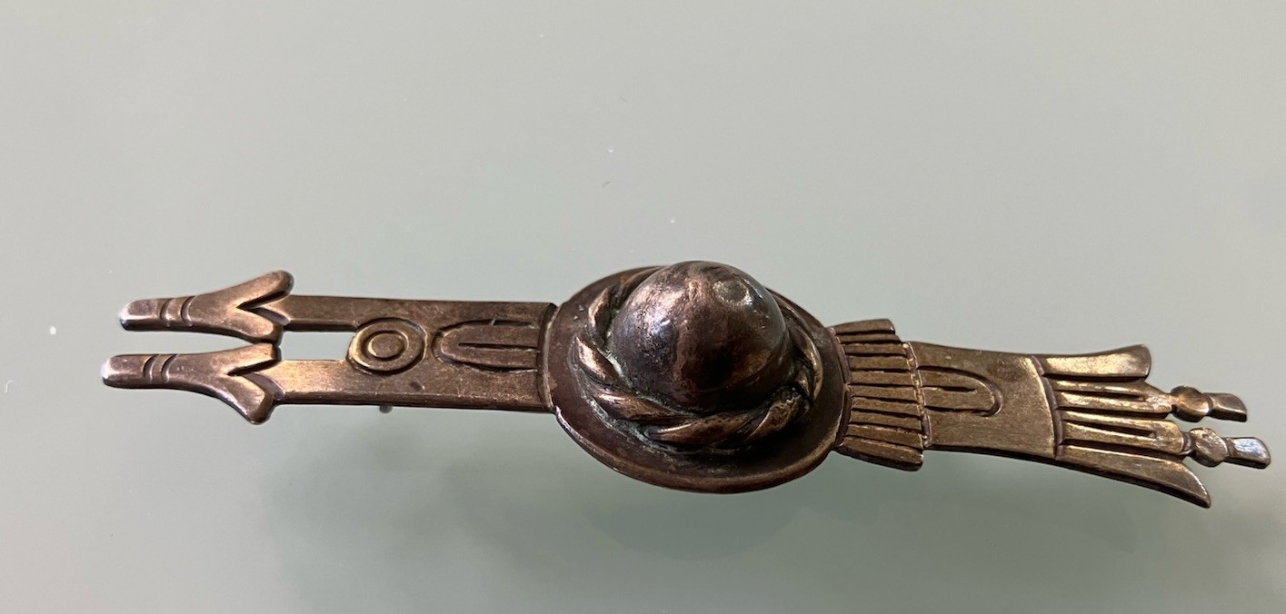 Vintage-William Spatling-Early Taxco Silver Brooch-980 Sterling Silver-Patina