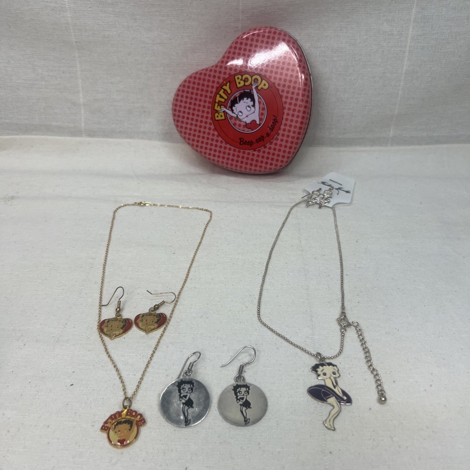 Betty Boop Vintage 90s Jewelry Round Pair Of Earrings Sterling Silver 925 Mex