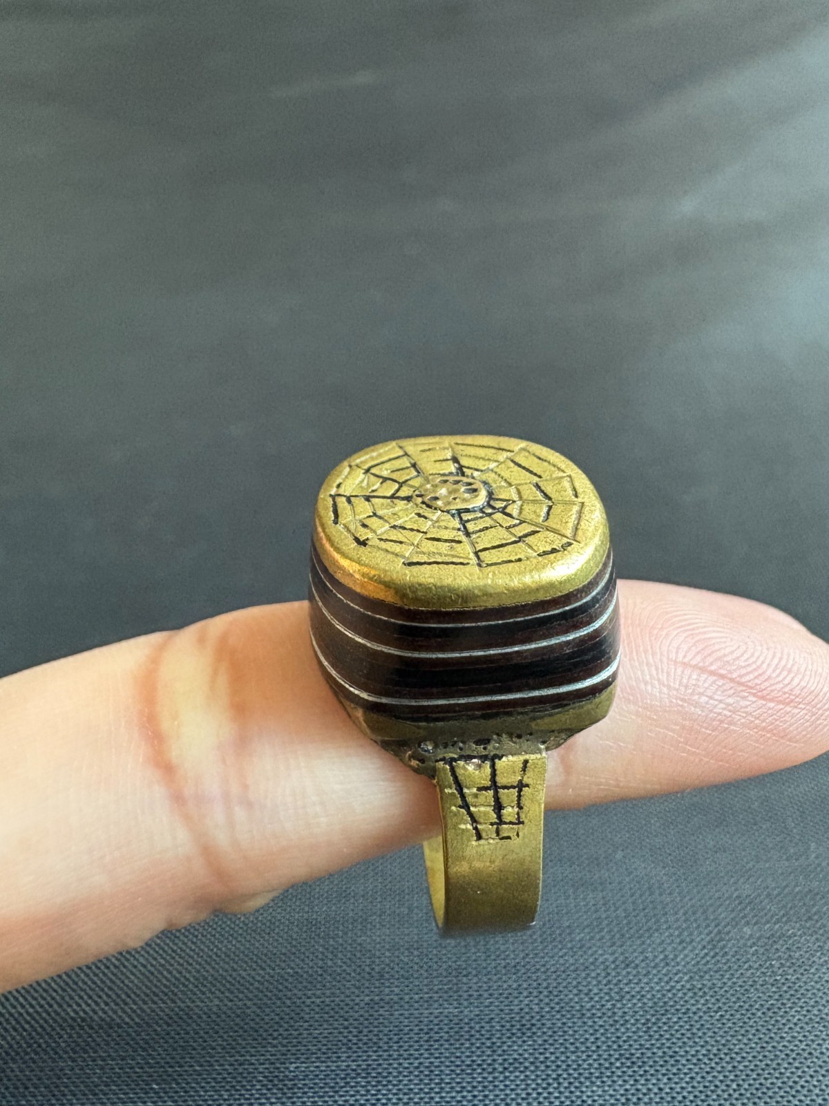 Vintage Moroccan Tuareg Brass Ring Berber Sahara Handmade Ring Brass Size 11 US