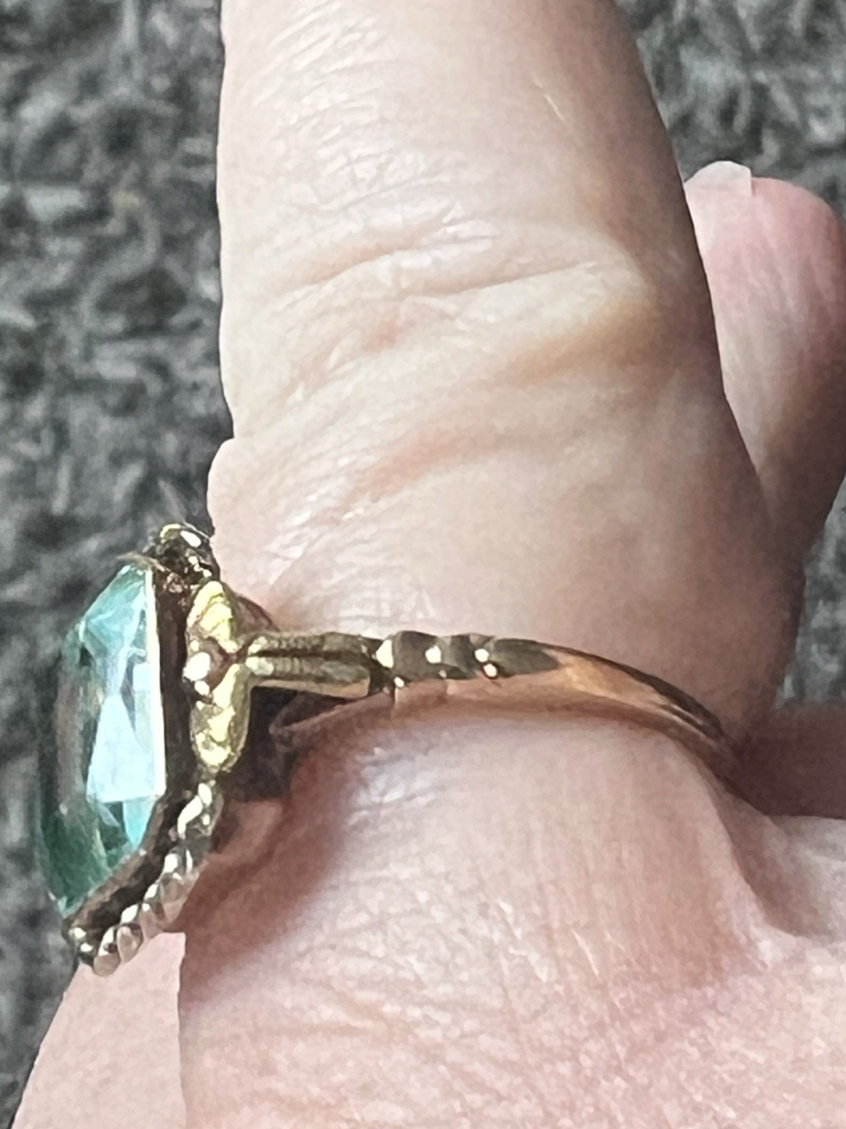 Vintage 10K Gold Blue Stone BDA Budlong Docherty and Armstrong Ring
