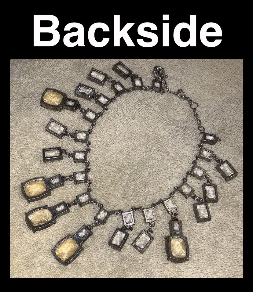 Vintage Cascading Chandelier Paste Dangle Couture Festoon Bib Dripping Necklace
