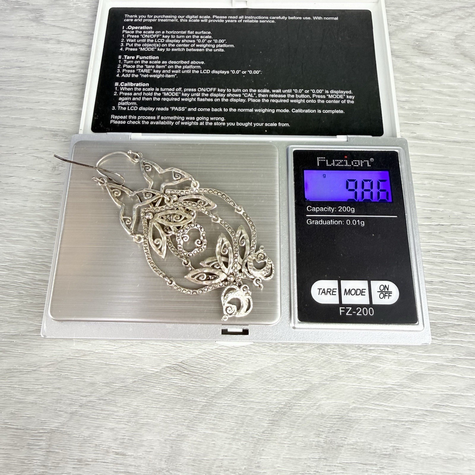 Zuman Sterling Silver 925 Isreal Chandelier May Drop Dangle Earrings MSRP $149