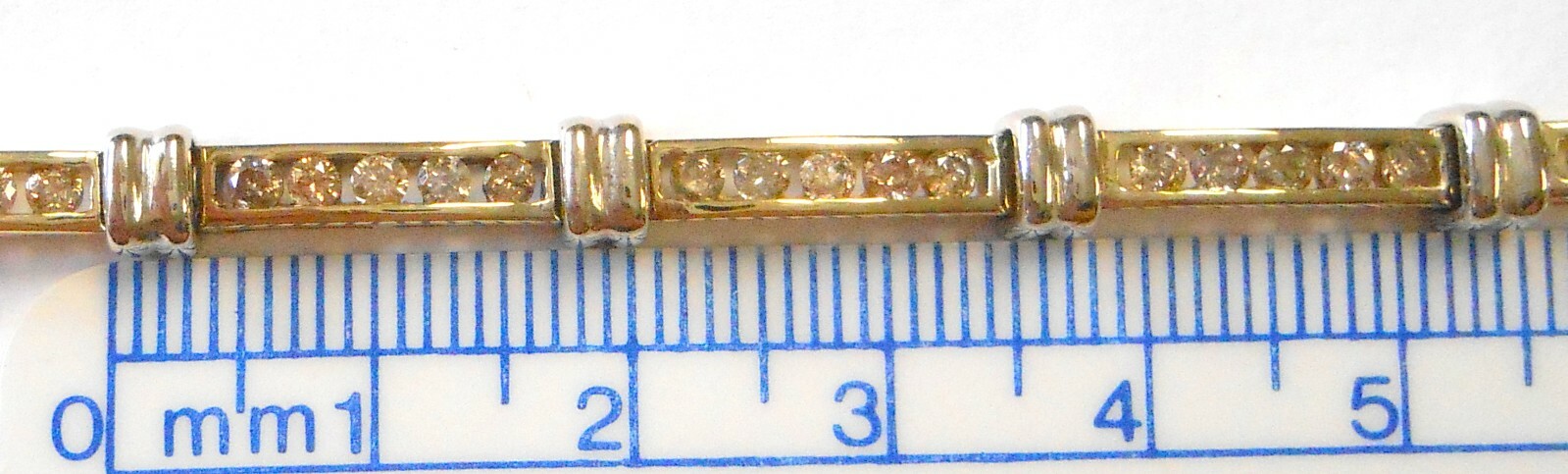 49 Champagne Diamond 14K Yellow & White Gold Tennis Line Heavy Bracelet 6.75″