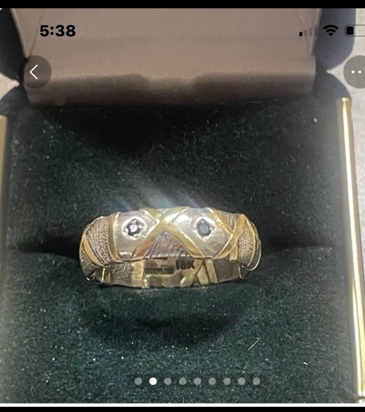 Vintage Hand Crafted 18kt and Sterling Sapphire Ring 8 3/4
