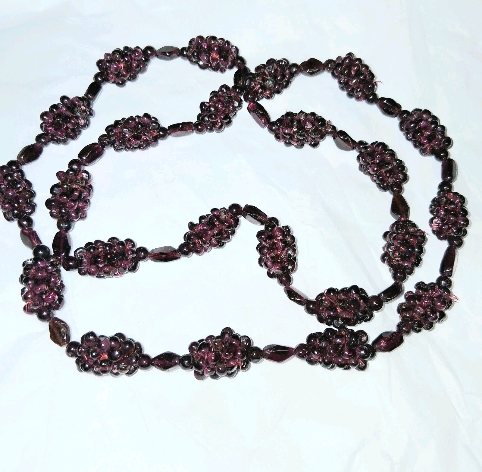 Vintage Bohemian Garnet Necklace, Natural Garnet & Bohemian Garnet Bracelet Lot