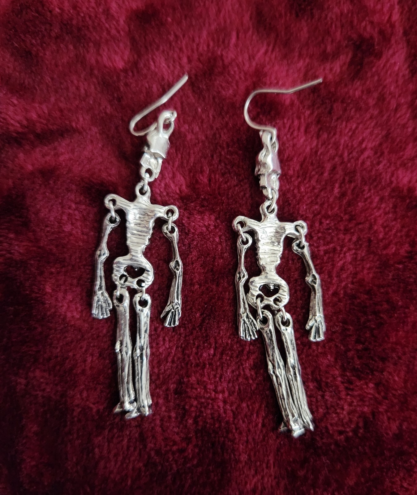 Vintage Hot Topic Articulated Skeleton Dangle Earrings Halloween Goth Punk Emo