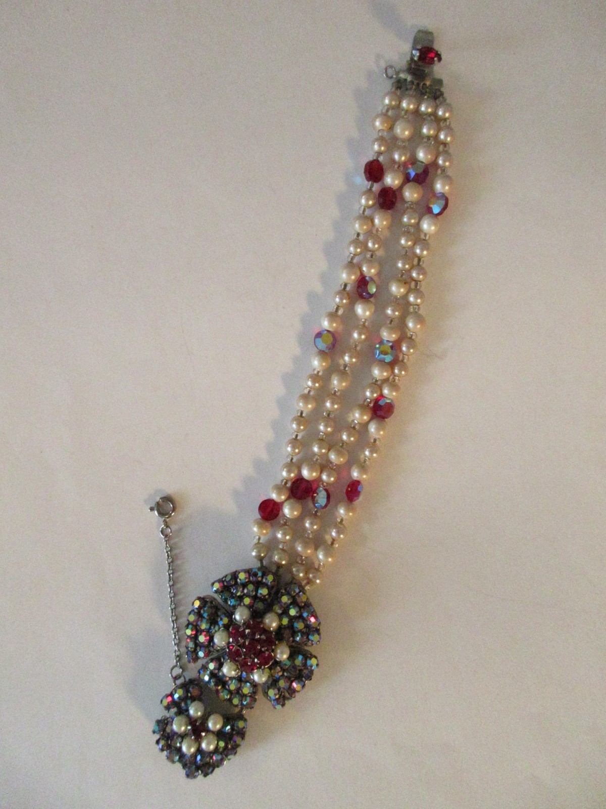 vintage signed ORIGINAL BY ROBERT rhinestone pearl necklace and bracelet set