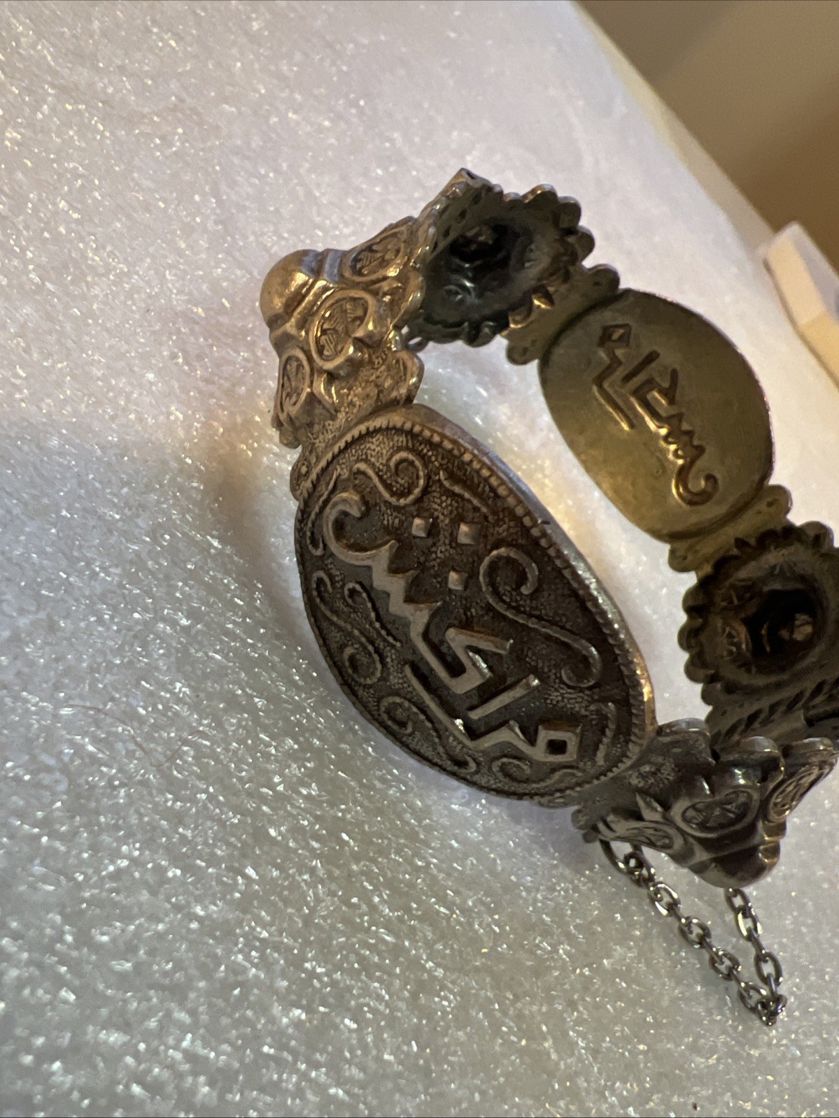 Antique Silver Islamic African Hinged Kabyle Argent Berbère Bracelet