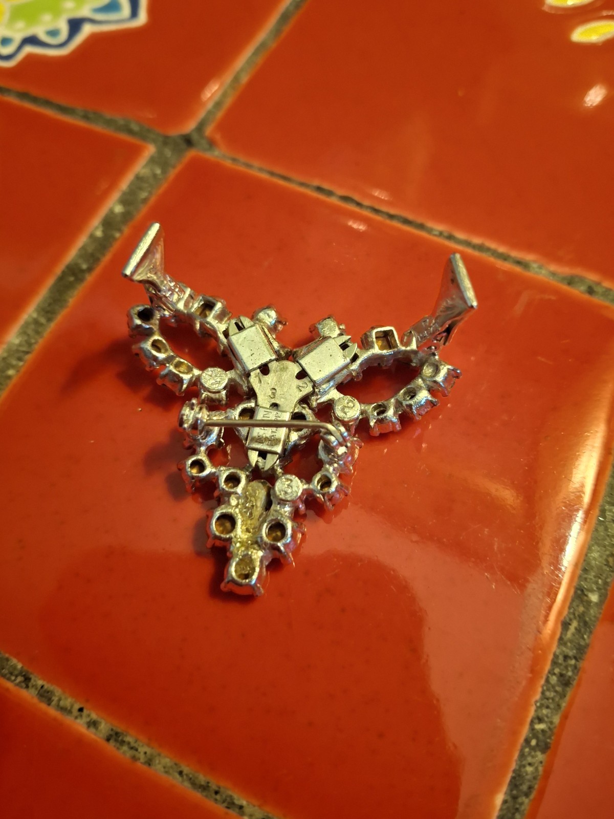 ISKIN Modular 3-in-1 Piece Convertible Brooch Pin & Clip Earrings 1940 Art Deco