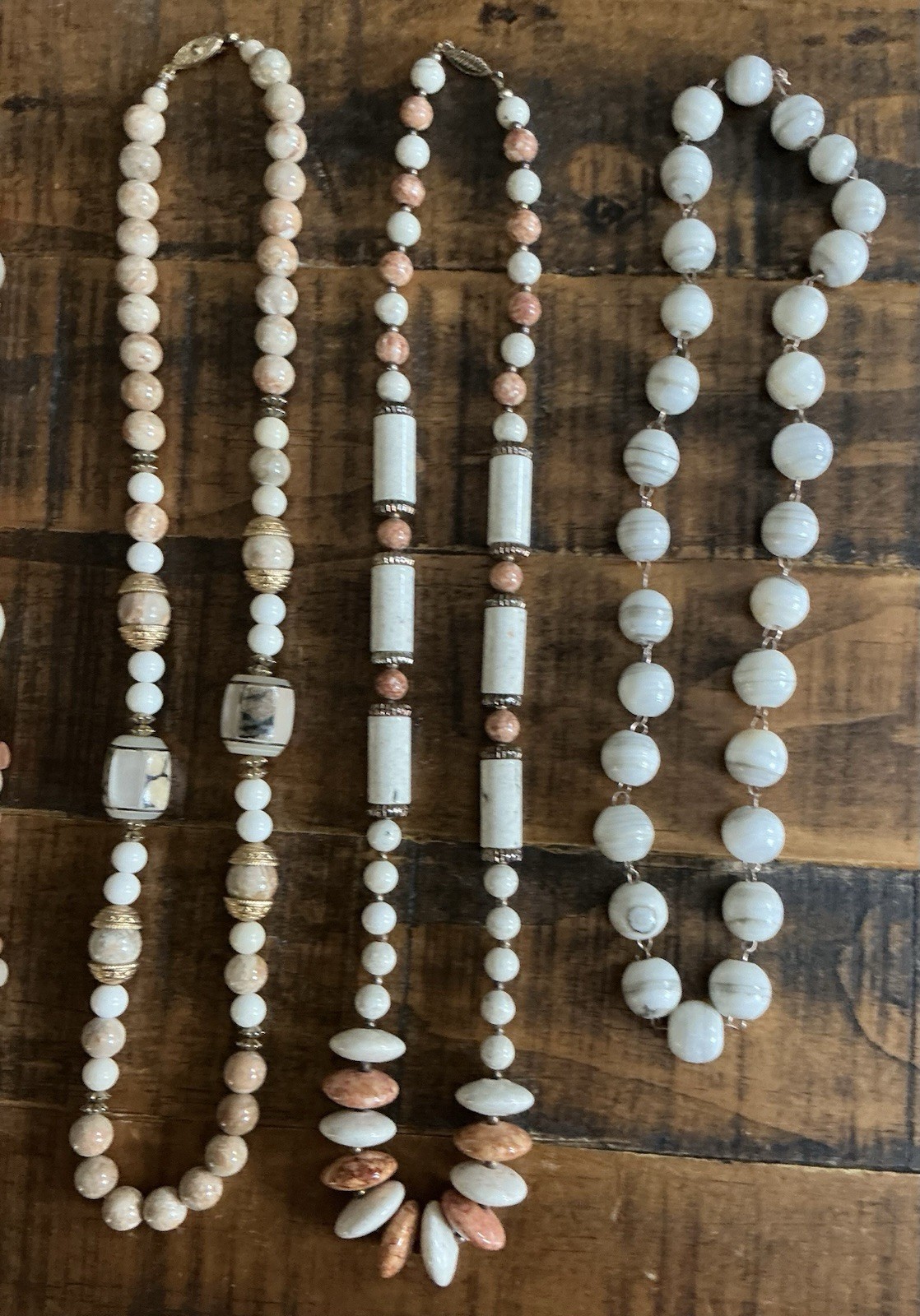 Vintage Stone Bead Necklace Lot Of 10 Southwestern Style Boho Nice Variety