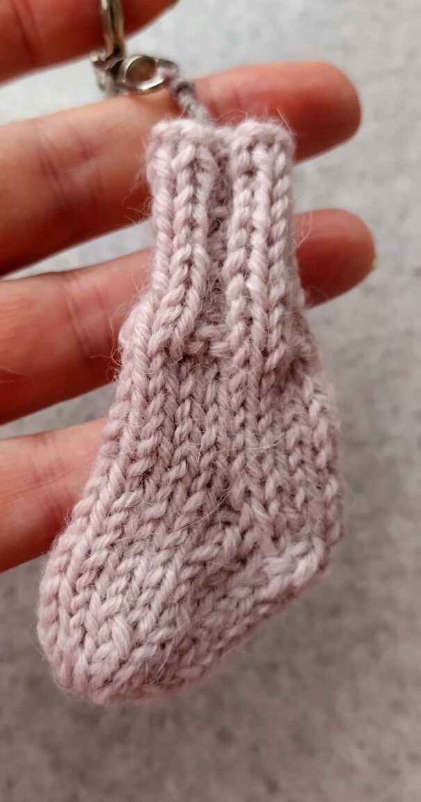 Funny keychain like small sock, handmade, new wool 100%