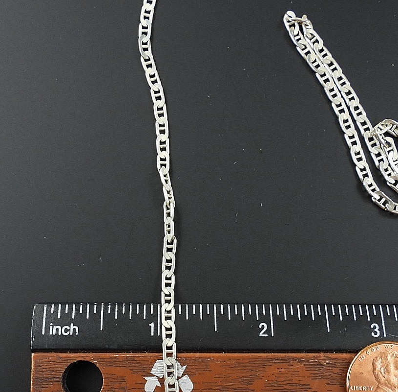 Vintage 925 Sterling Silver Mariner Link Chain Necklace Italy Jewelry 30″ Long