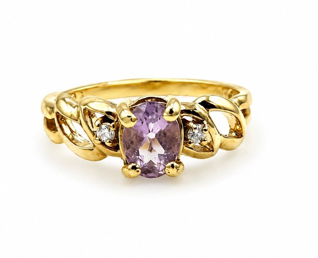 Vtg Gold Plated Genuine Gemstone 6 Ring Lot Topaz Sapphire Ruby Amethyst Garnet