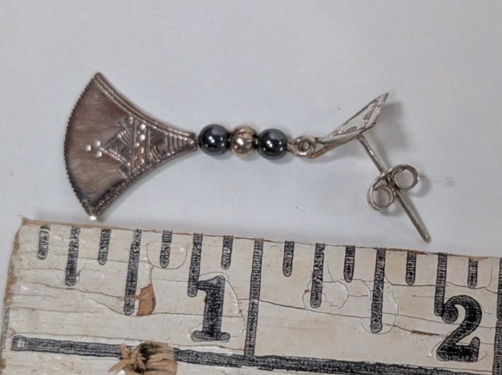 Sterling Silver Tuareg Berber Bead Necklace & Earrings African Tribal Jewelry
