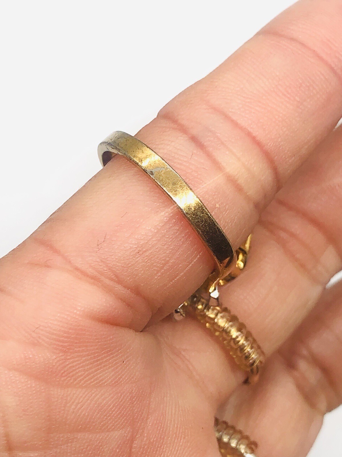 Vtg 14K GE Clear Glass Rhinestone Cocktail Ring Sz 8.75
