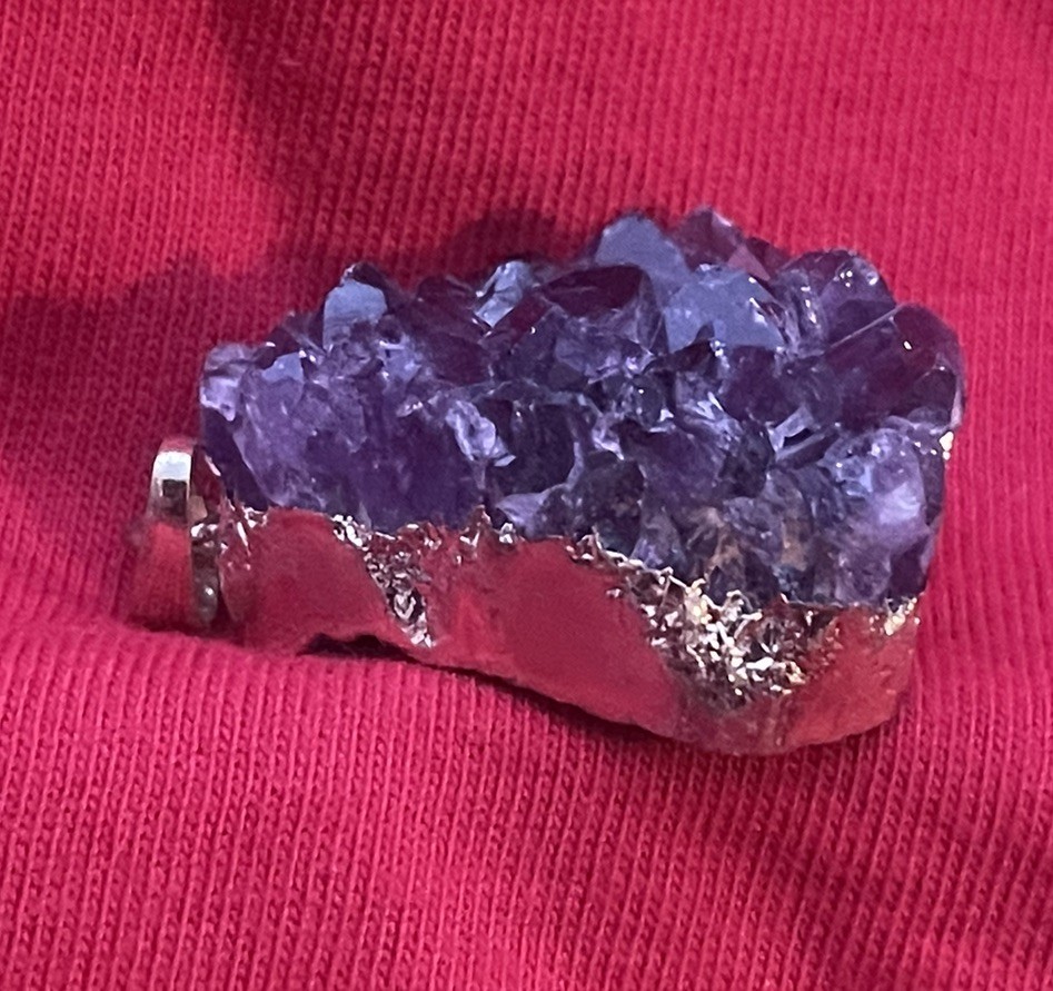 Gorgeous Amethyst Geode Stone Pendant Electroform Setting Unbranded (4)
