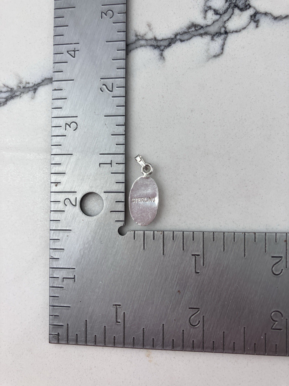 Vintage 925 Sterling Silver Blue Opal Minimal Charm Pendant