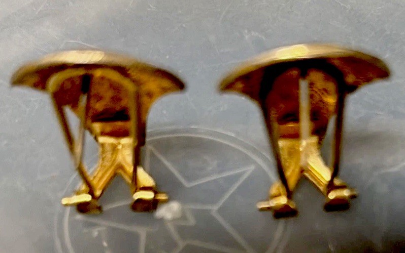 Adorable Kitty Earrings w gold trim, turquoise & Red enamel background, so cute