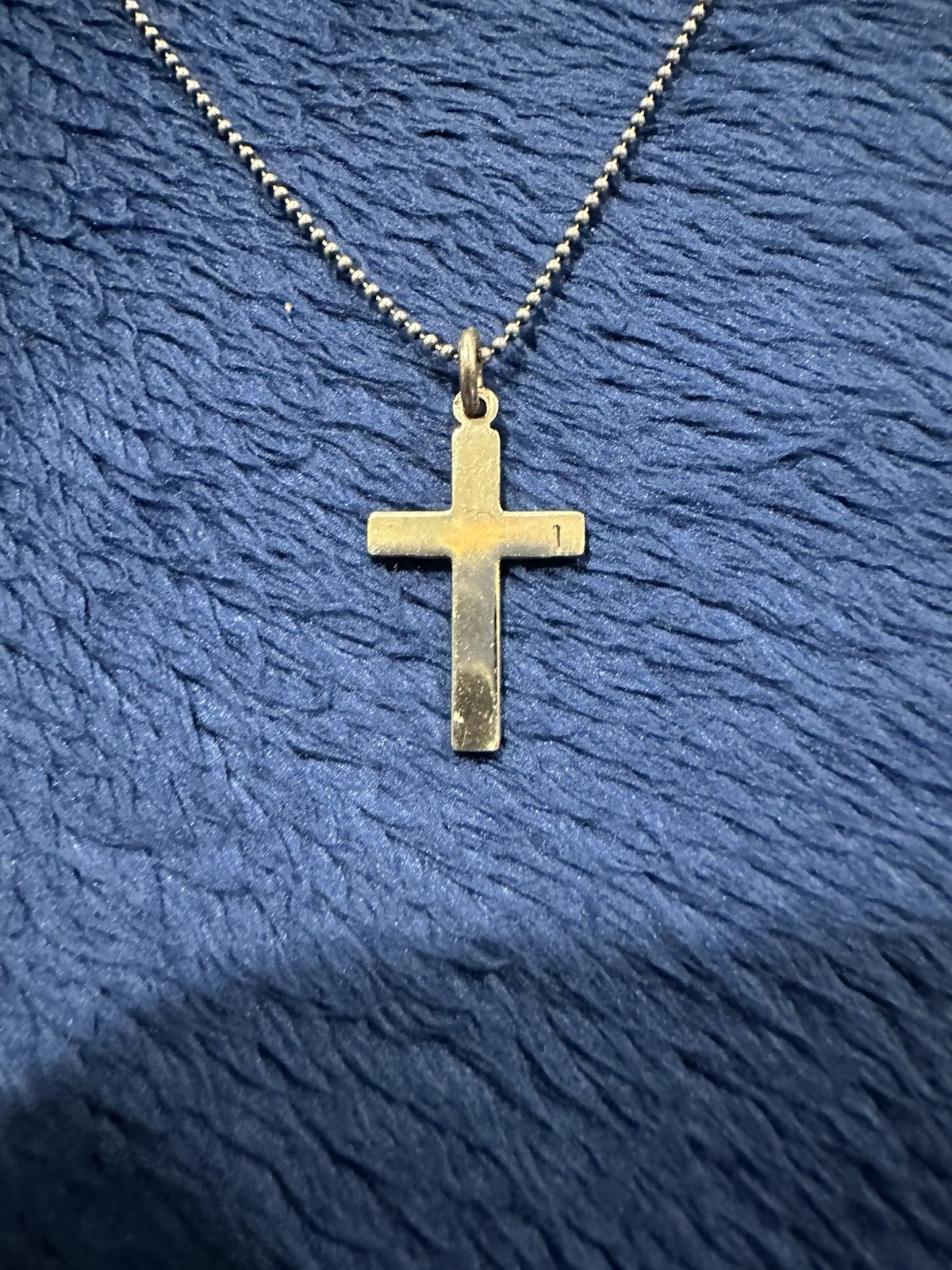 Vtg Sterling Silver 925 Heart Etched Cross Pendant Necklace, 15-17in Long