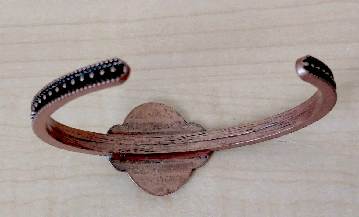 Intricate Copper Cuff Bracelet- Fits Wrist Size 7