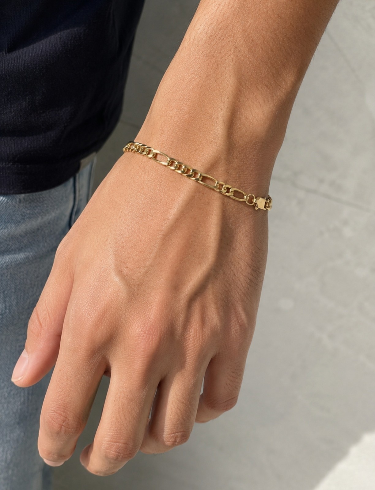 FIGARO Made In Italy 14k Yellow Gold, 7.25″L 4.59g