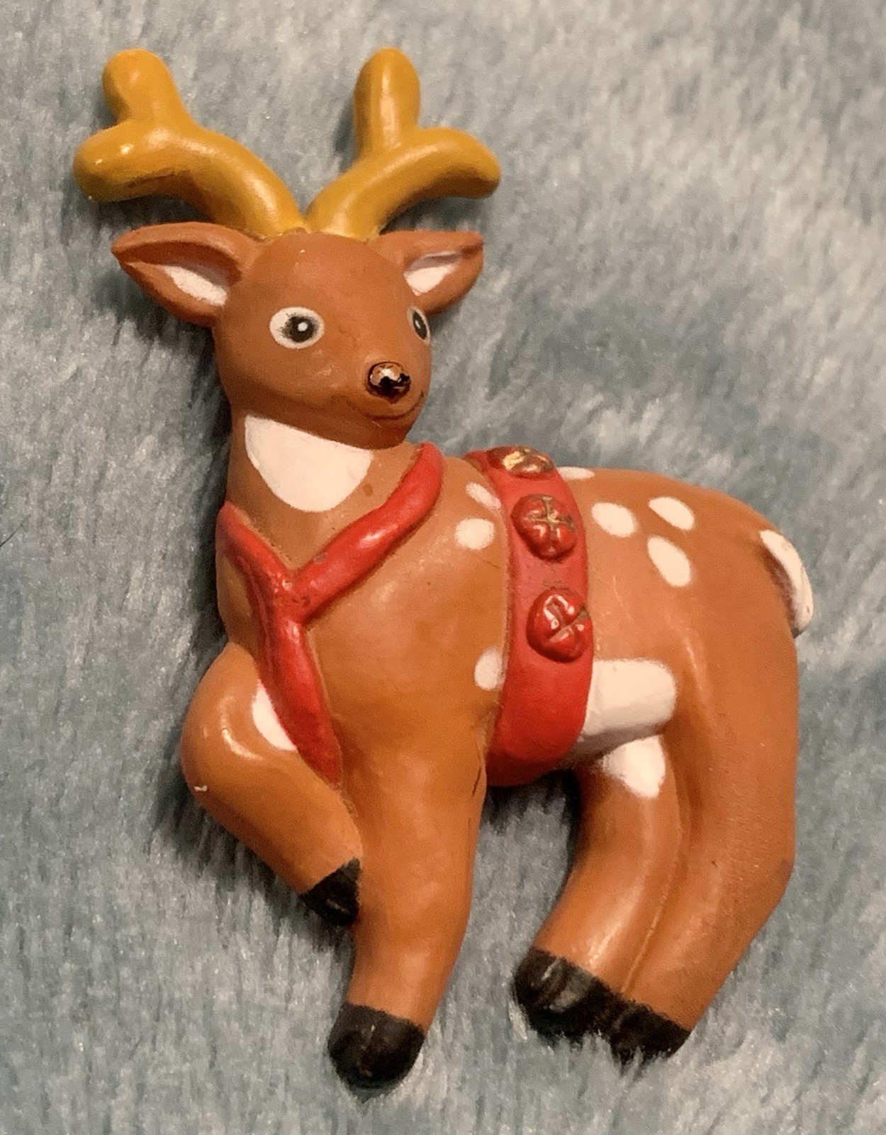 Vintage Fun World Division Adorable Christmas Reindeer Brooch/Pin
