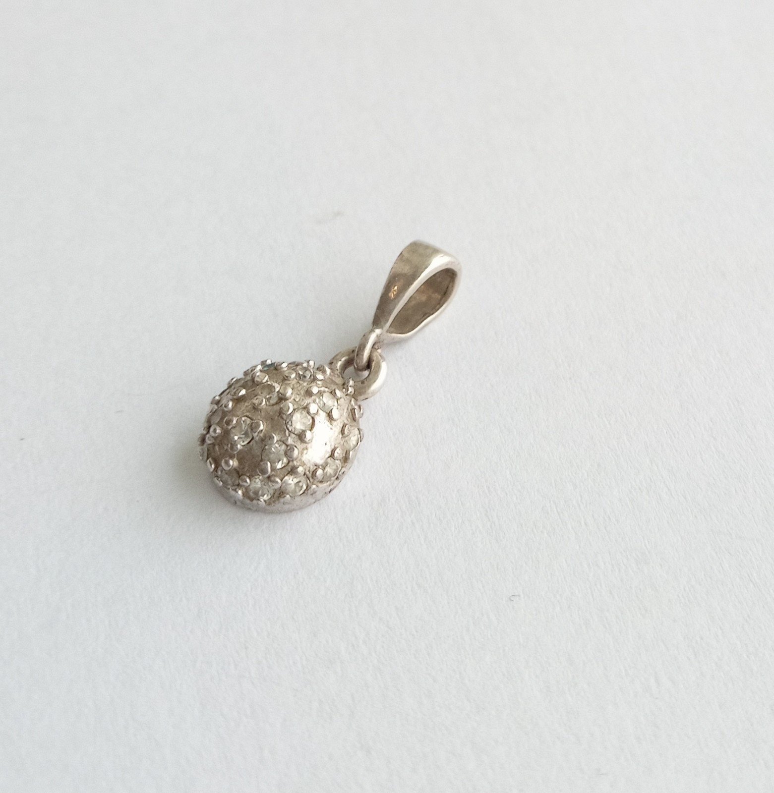 Vintage Beautiful Pendant White stones Sterling Silver 925 test Women’s Jewelry