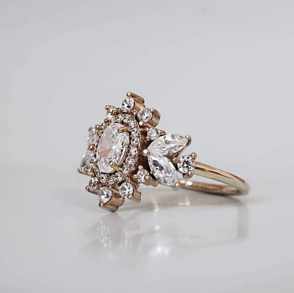 3CT Oval Cut Lab Created Diamond Women’s Engagement 14K Rose Gold Finish Ring