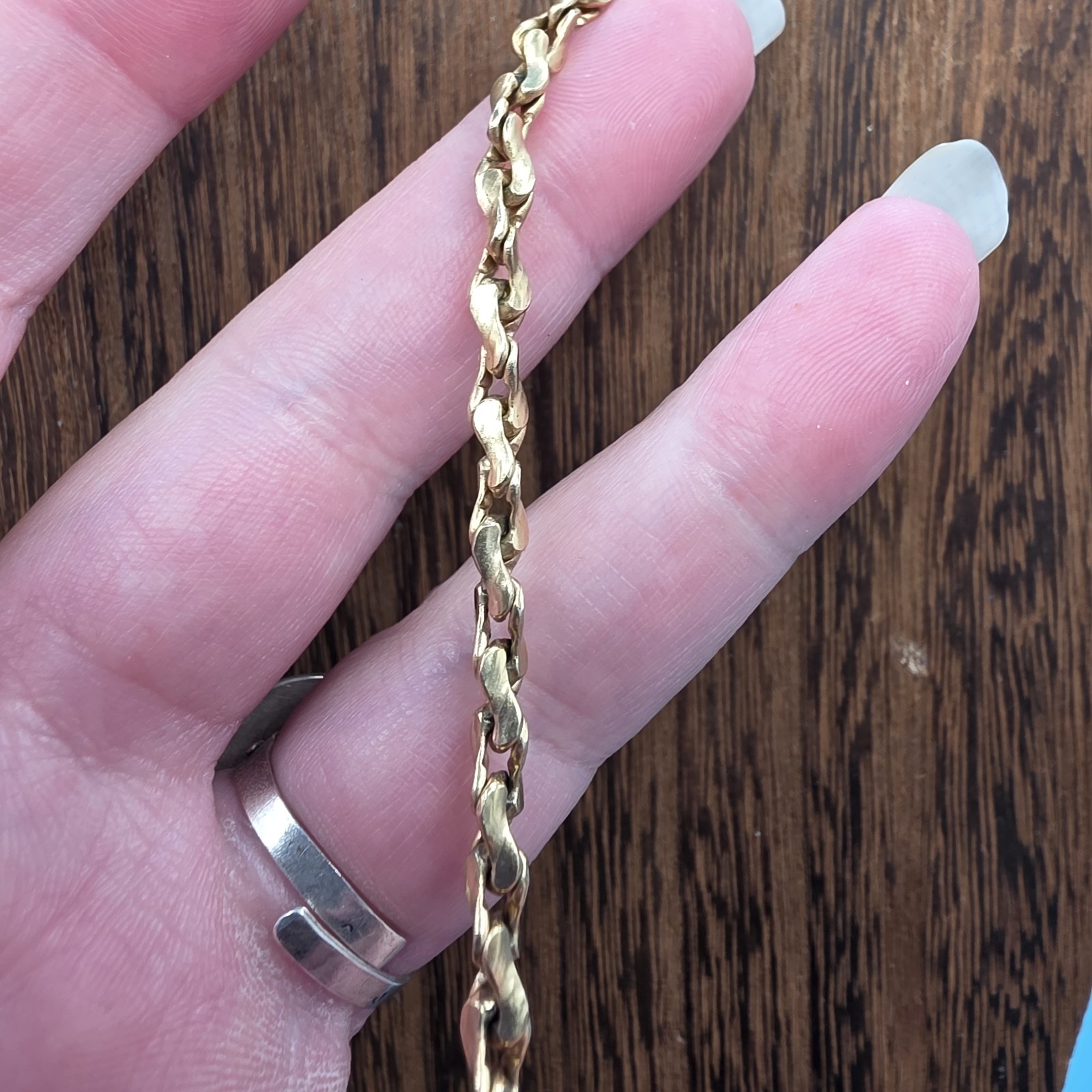 Vintage 9k Gold Chain Necklace W/ 12K GF Clasp