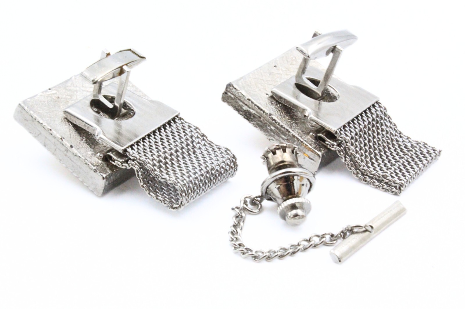 Di Gino Designer Retro Yellow Rhinestones Cufflinks Tie Tac Set