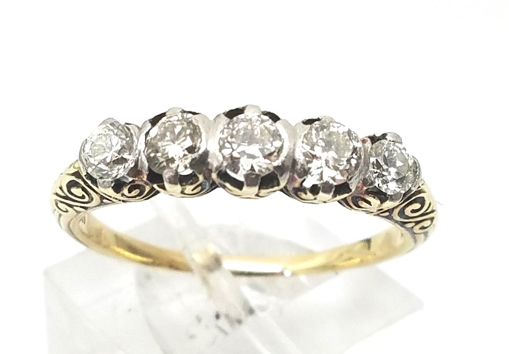 Art Deco Era 14 Karat Yellow Gold 1.00 CTW Diamond Band By Weinman Brothers