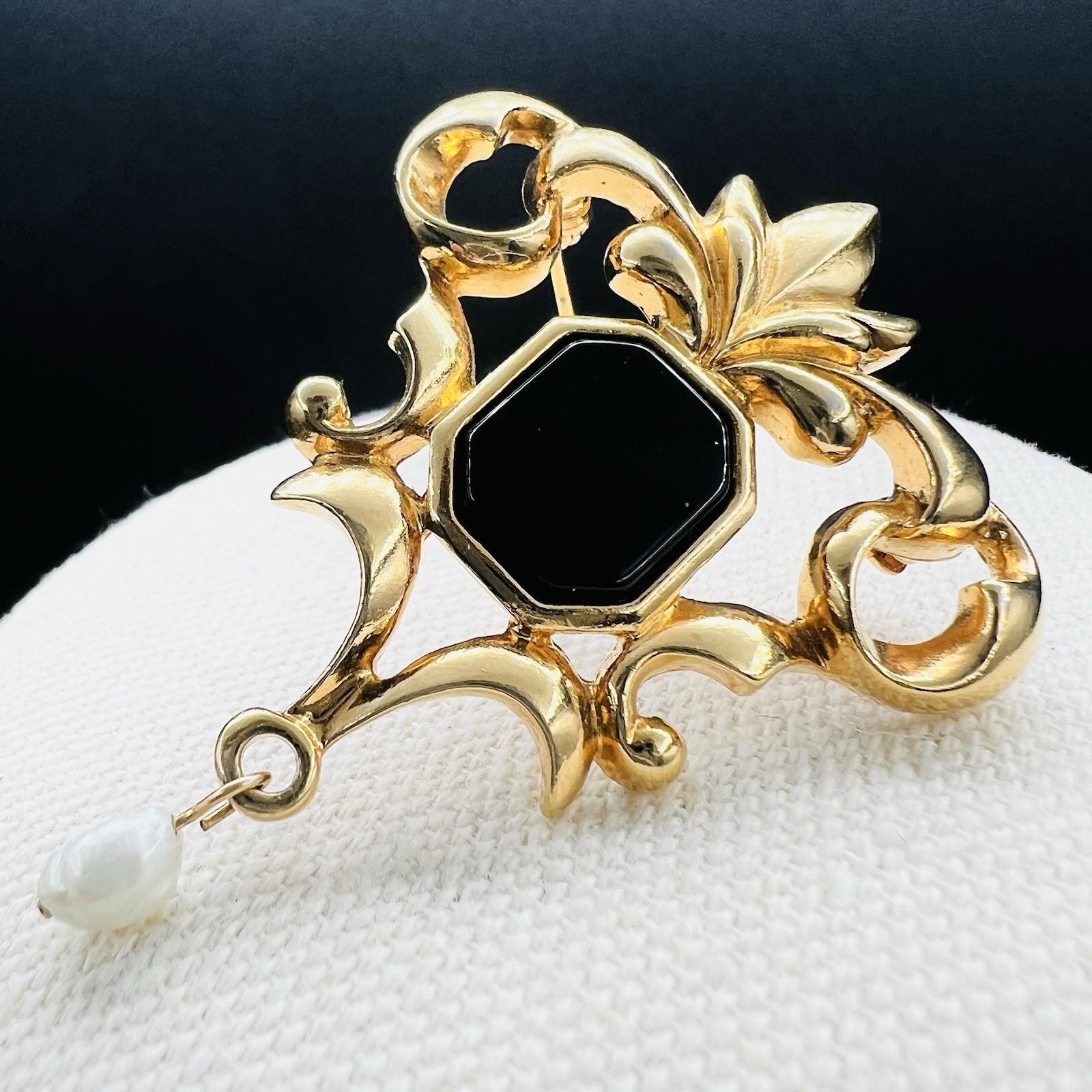 Vintage Brooch Lot Coro Coin Avon Filigree Sterling Enamel Earrings Black Gold