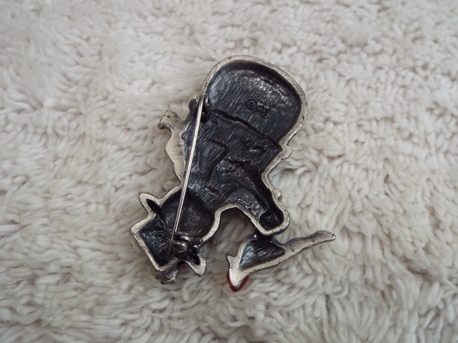 Pewter Colorful Snowman Red Cardinal Bird Christmas Pin (A53)