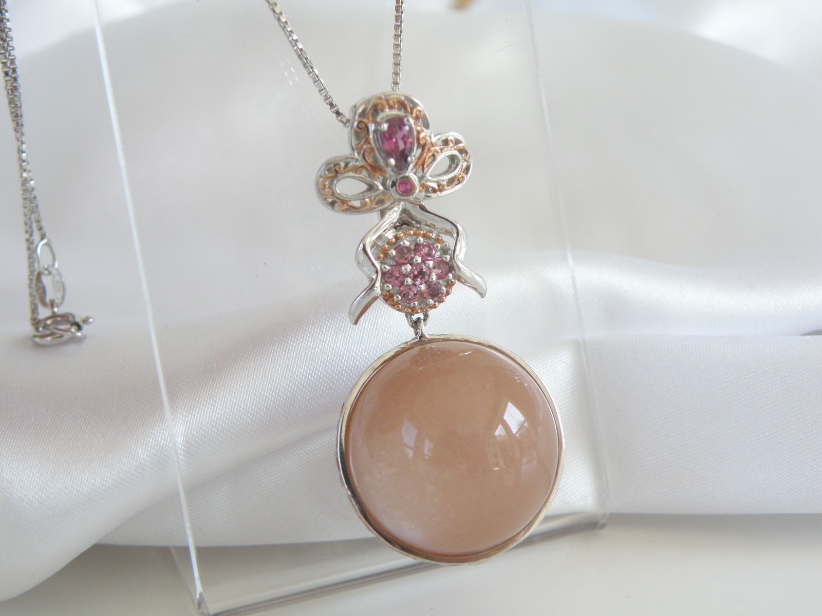 Sterling Silver 925 Gems En Vogue Michael Valitutti Moonstone Orb Pendant