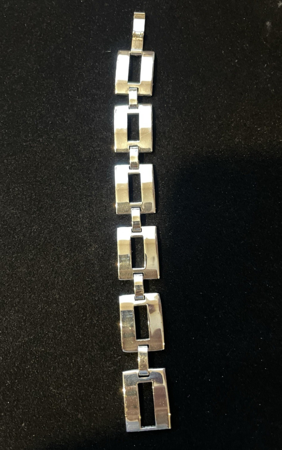 Vintage 1980’s Sterling 925 MEX Bracelet Art Deco Panel Link 6.5 In 18 gr Sale!